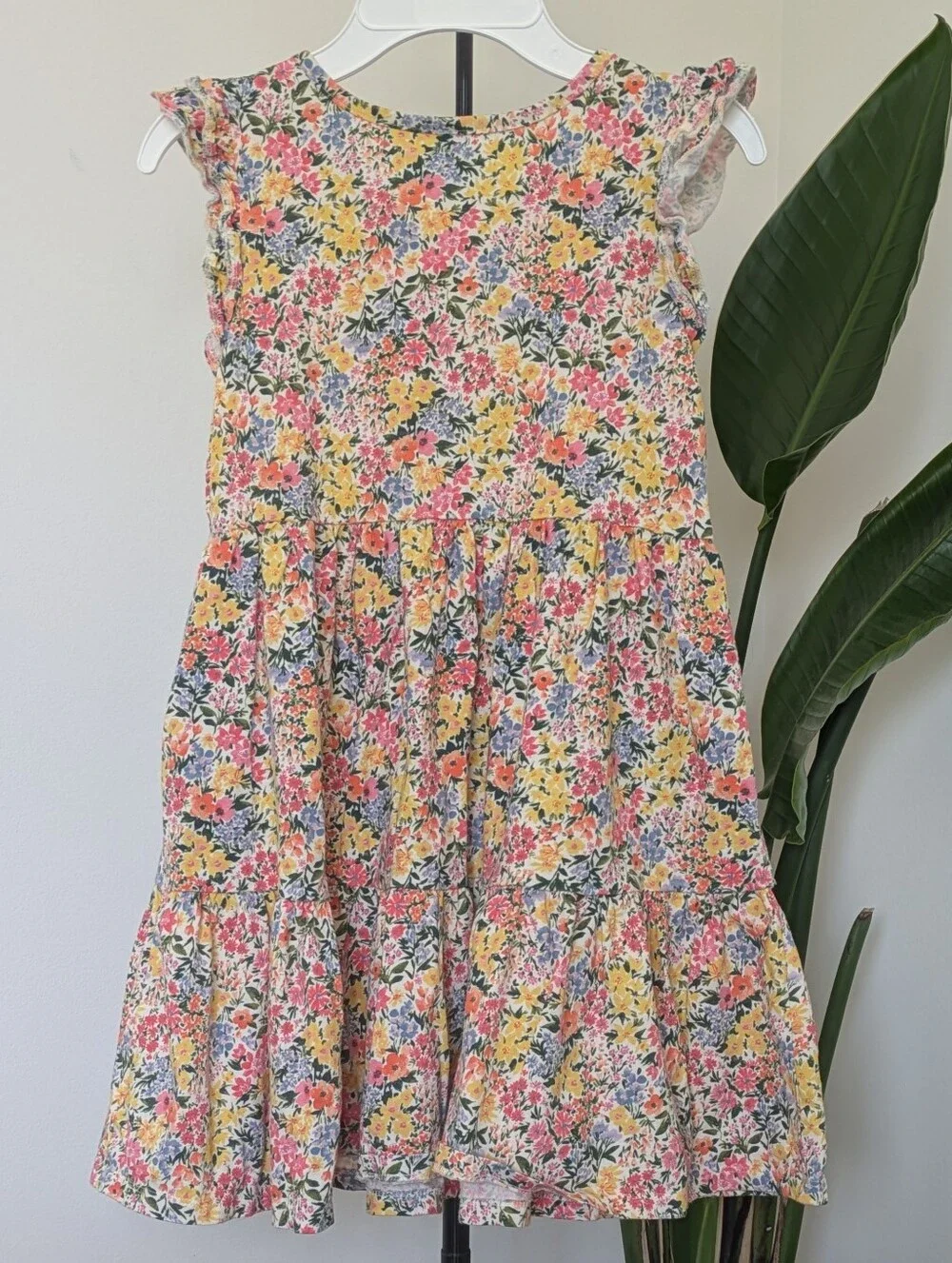 Old Navy Floral Tiered Swing Dress For Girls